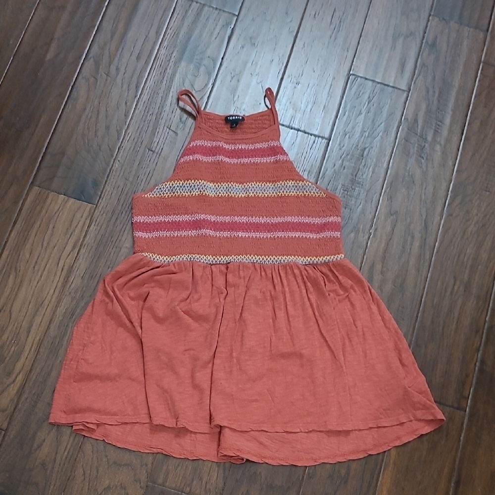 Torrid Terracotta/Rust Smocked Halter Top size 2 (2X 18/20)